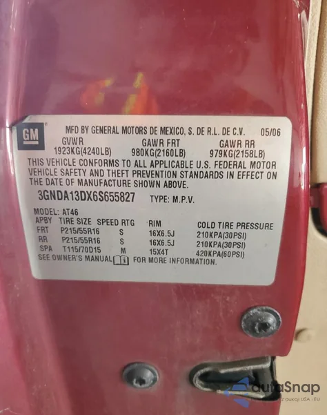 2006 Chevrolet Hhr Ls z USA, uszkodzony, nr VIN 3GNDA13DX6S655827